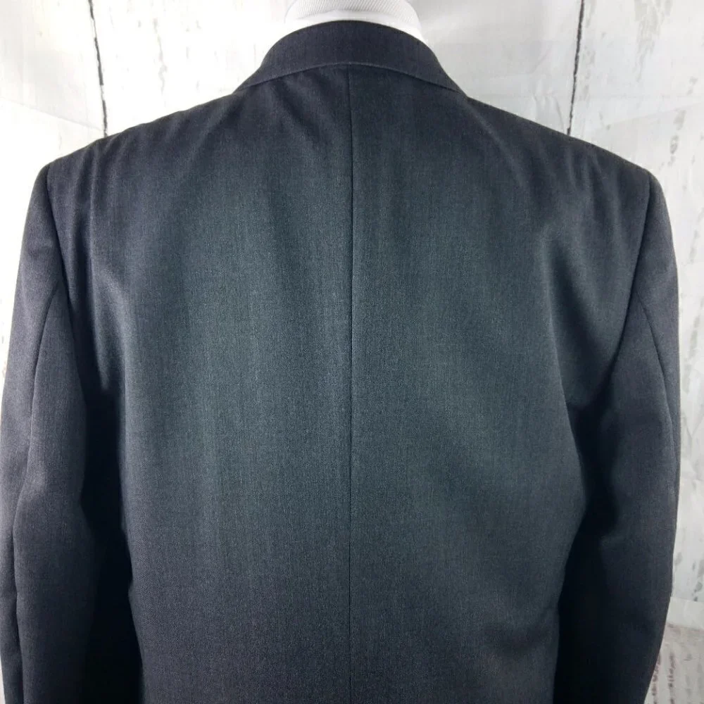Banana Republic 44L Wool 3 Button Charcoal Suit Blazer Jacket